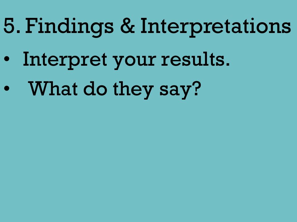 5. Findings & Interpretations