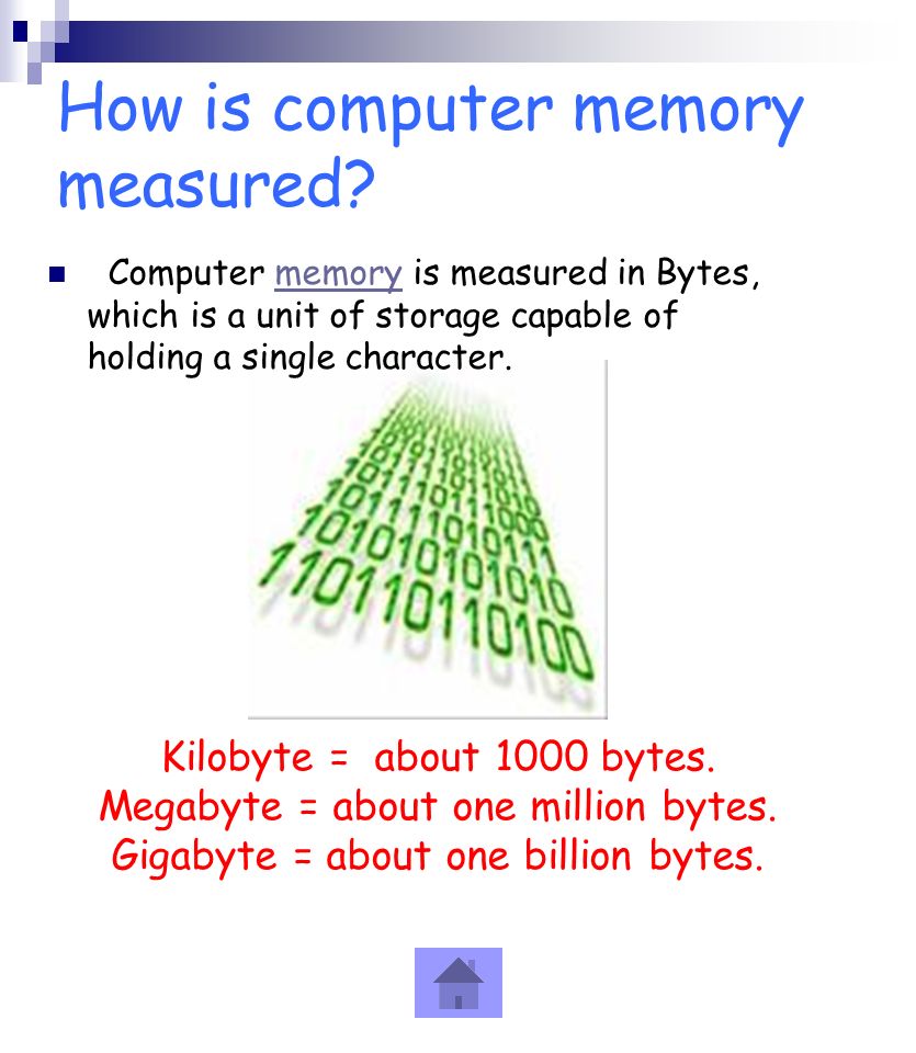 How is computer memory measured