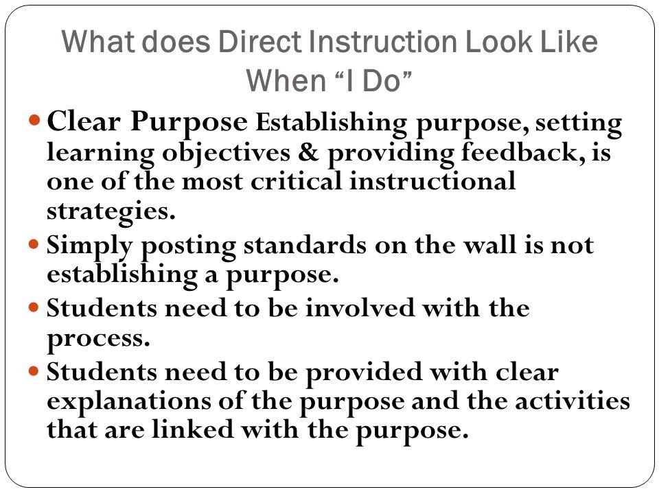 What does Direct Instruction Look Like When I Do