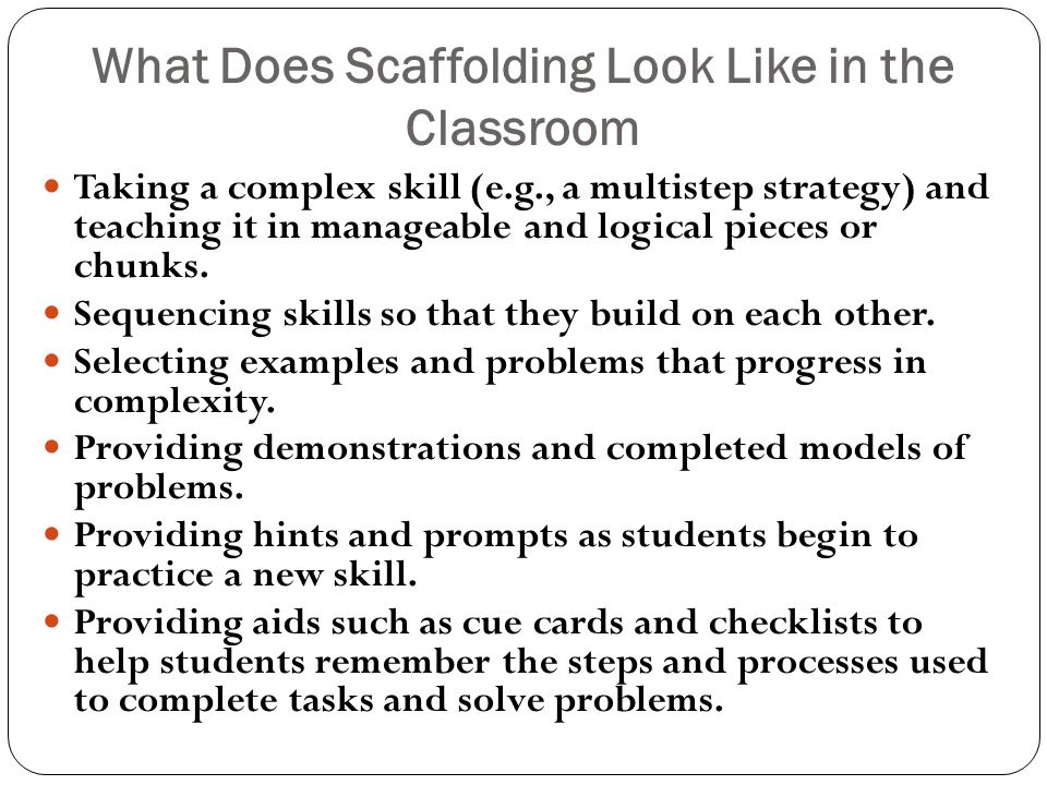 What Does Scaffolding Look Like in the Classroom