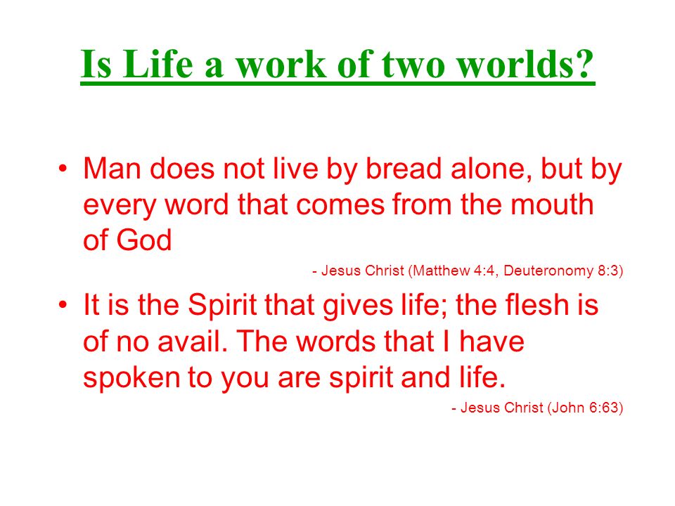 Is Life a work of two worlds