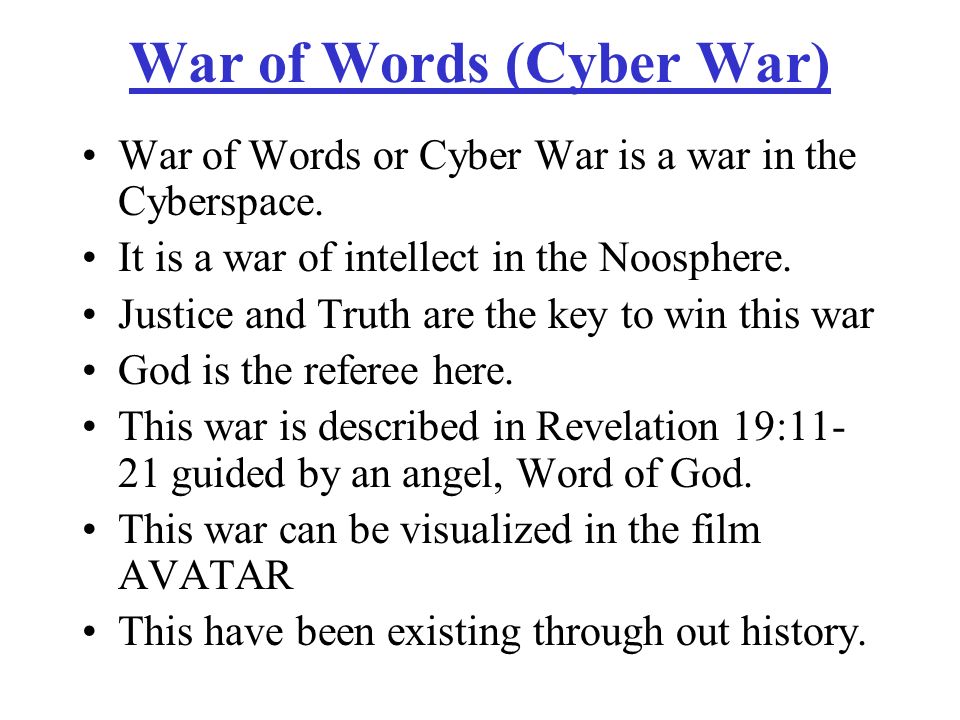 War of Words (Cyber War)