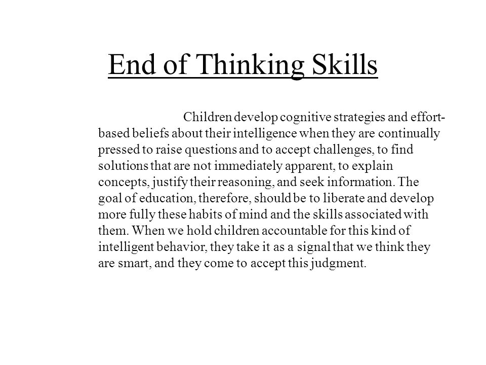 End of Thinking Skills