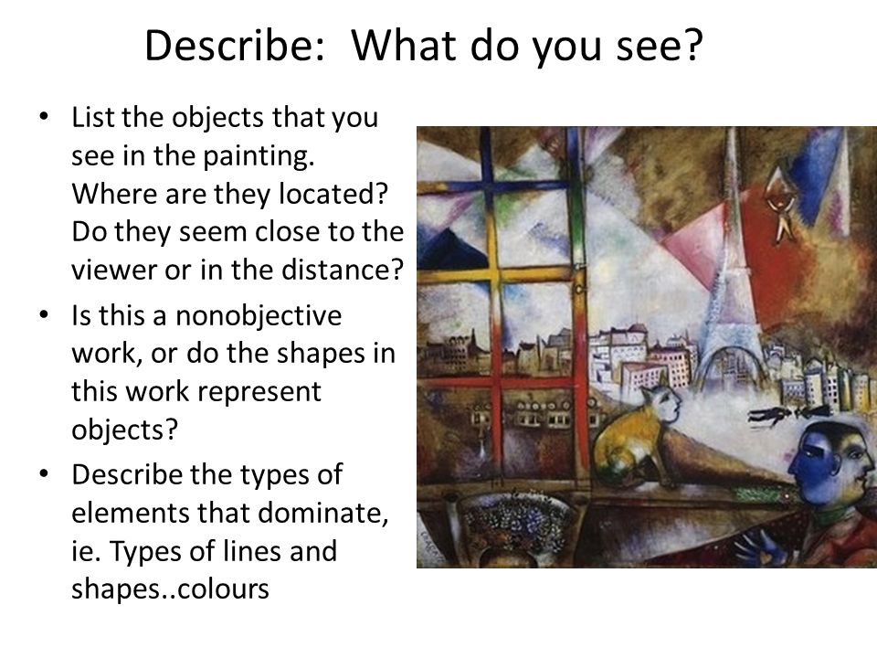 Describe: What do you see