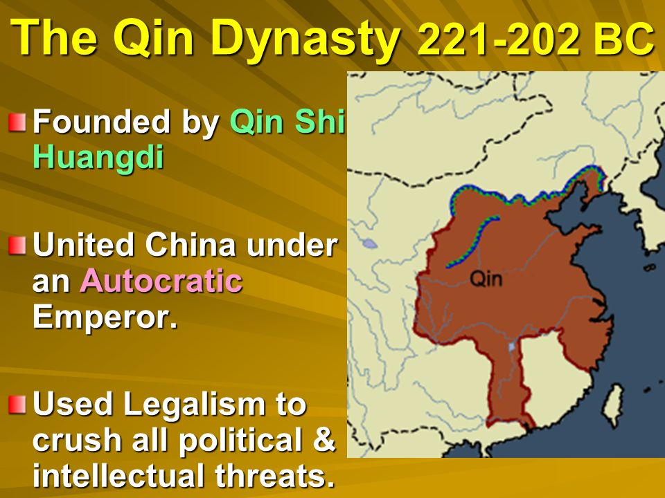 The Qin Dynasty BC Founded by Qin Shi Huangdi