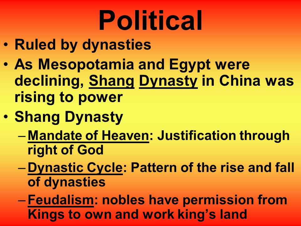 Political Ruled by dynasties