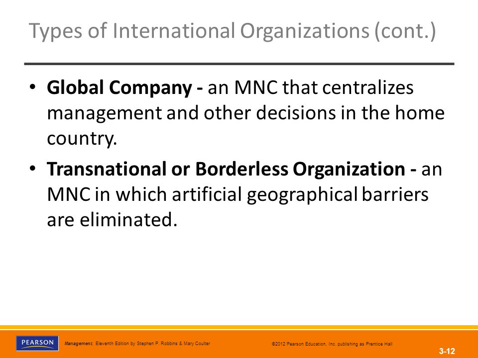 Types of International Organizations (cont.)