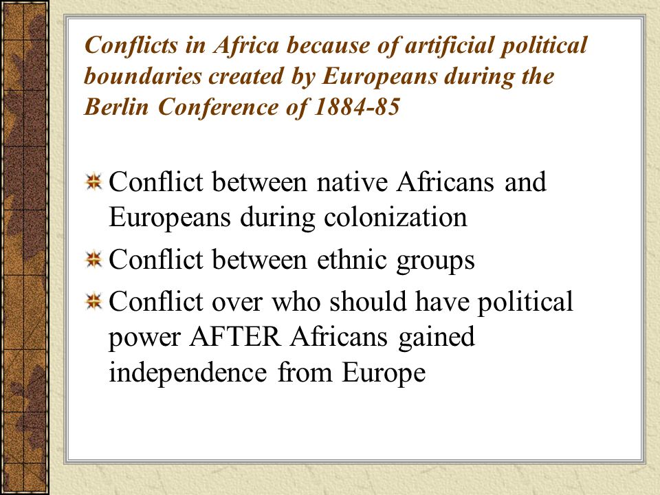 Conflict between native Africans and Europeans during colonization