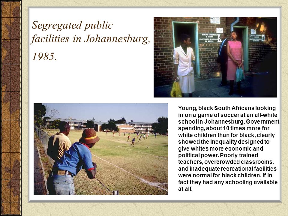 Segregated public facilities in Johannesburg, 1985.
