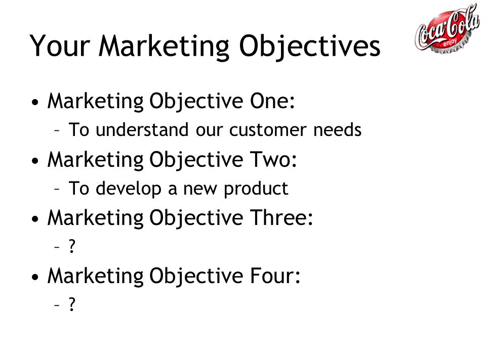Your Marketing Objectives