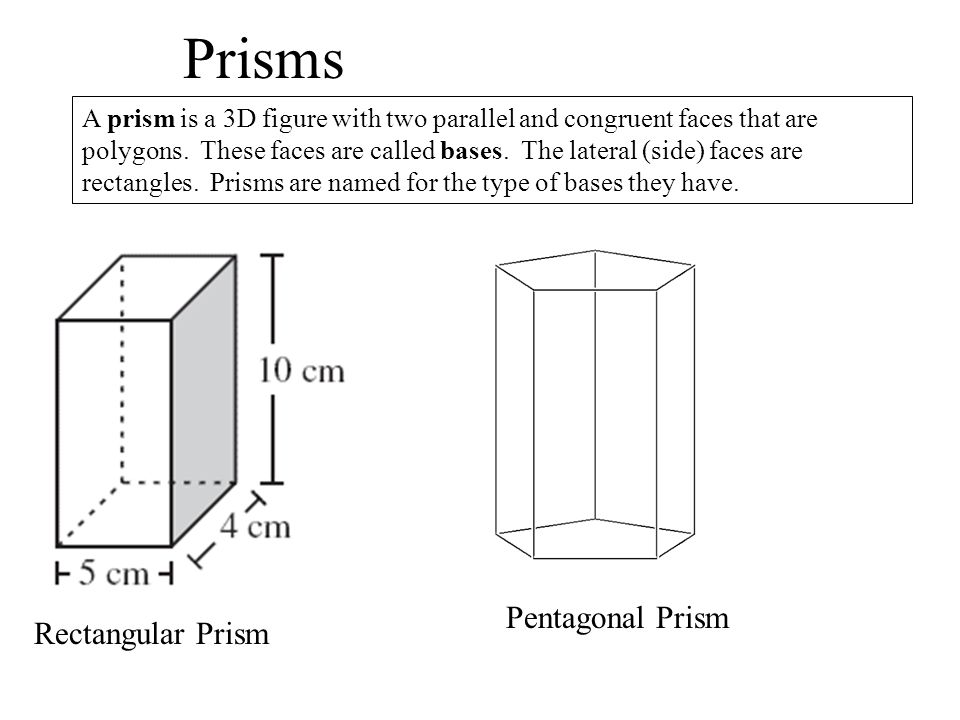 Prisms Pentagonal Prism Rectangular Prism