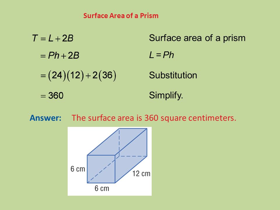 Answer: The surface area is 360 square centimeters.