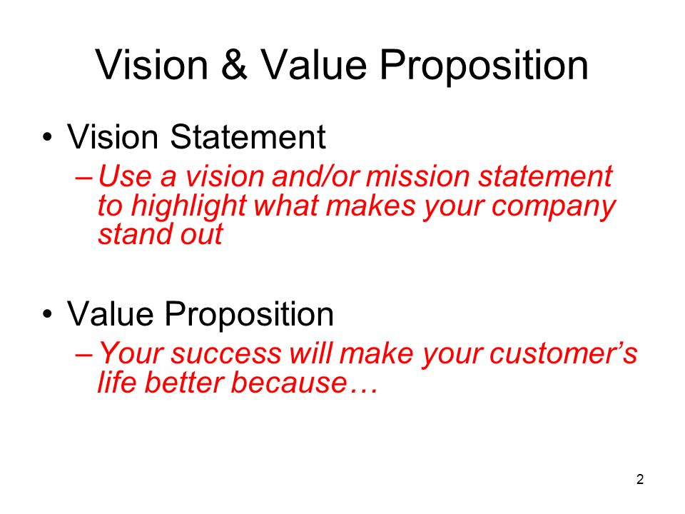 Vision & Value Proposition