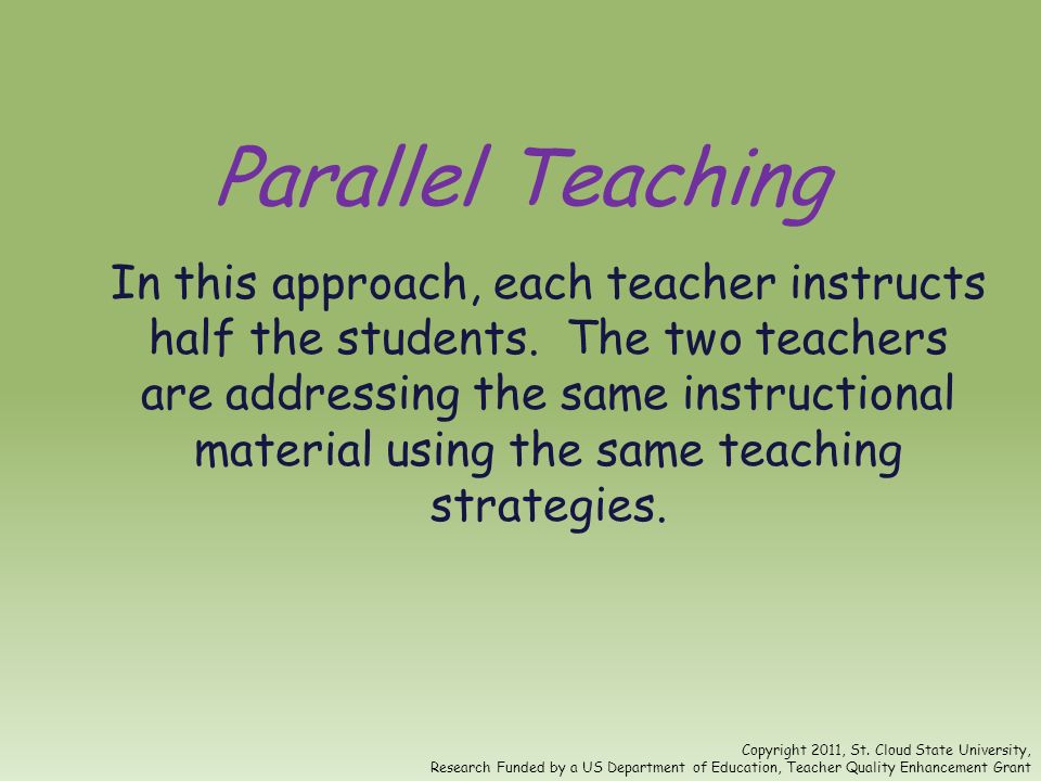 Parallel Teaching