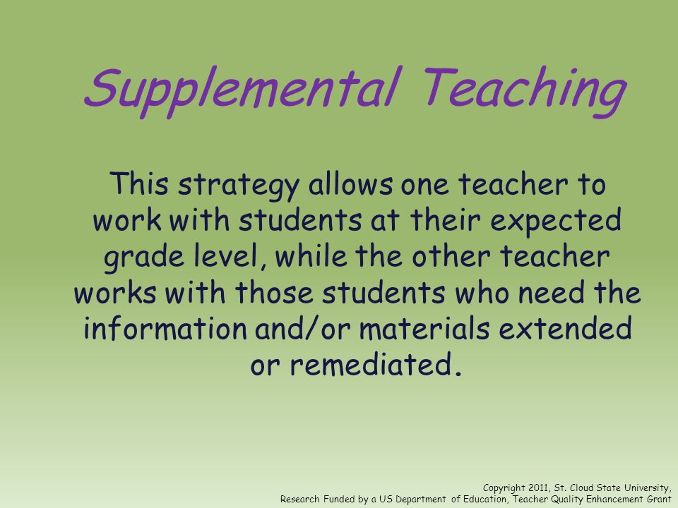 Supplemental Teaching