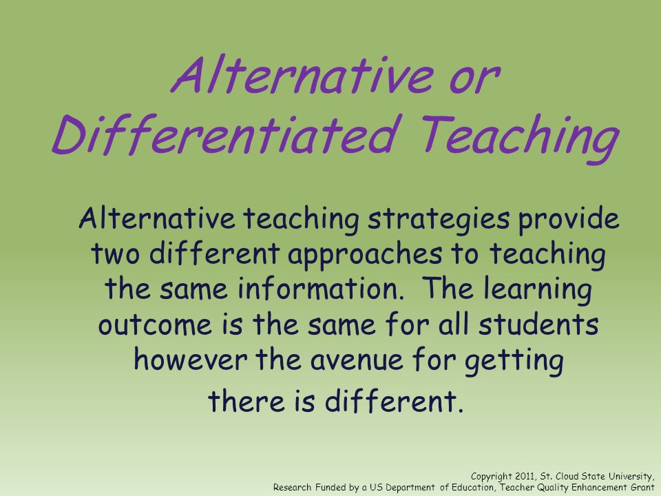 Alternative or Differentiated Teaching