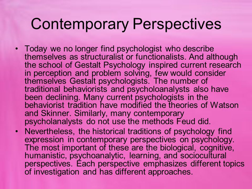 Contemporary Perspectives
