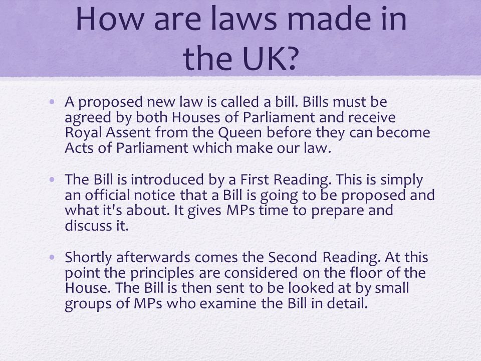 How are laws made in the UK