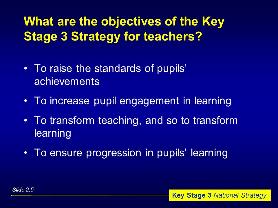 What are the objectives of the Key Stage 3 Strategy for teachers
