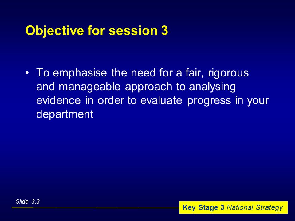 Objective for session 3