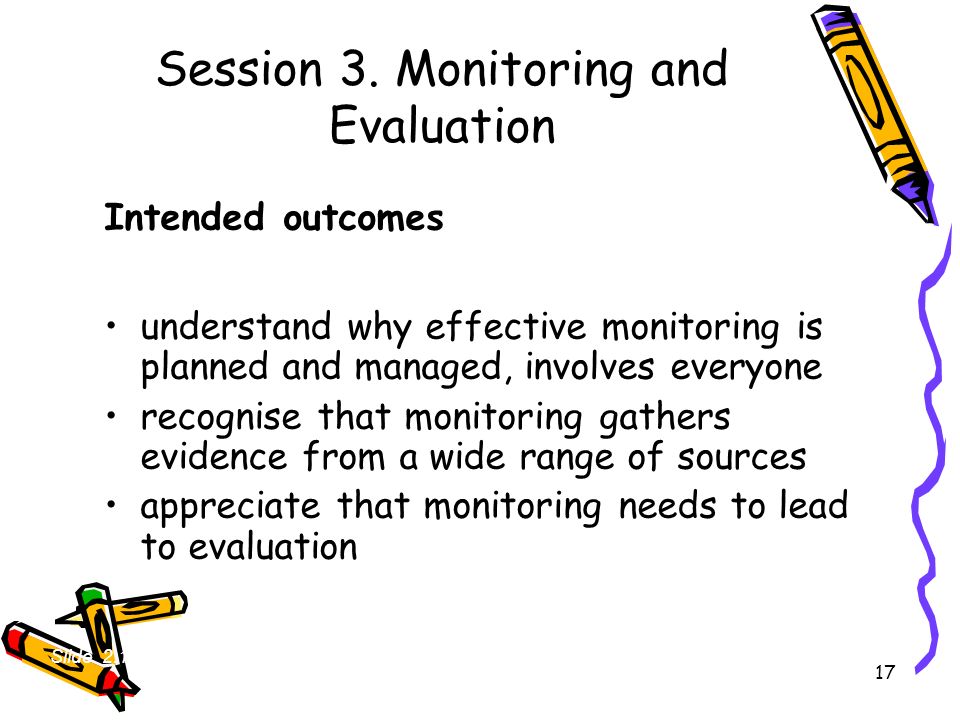 Session 3. Monitoring and Evaluation