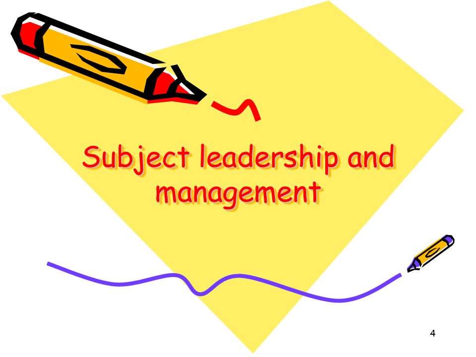 Subject leadership and management