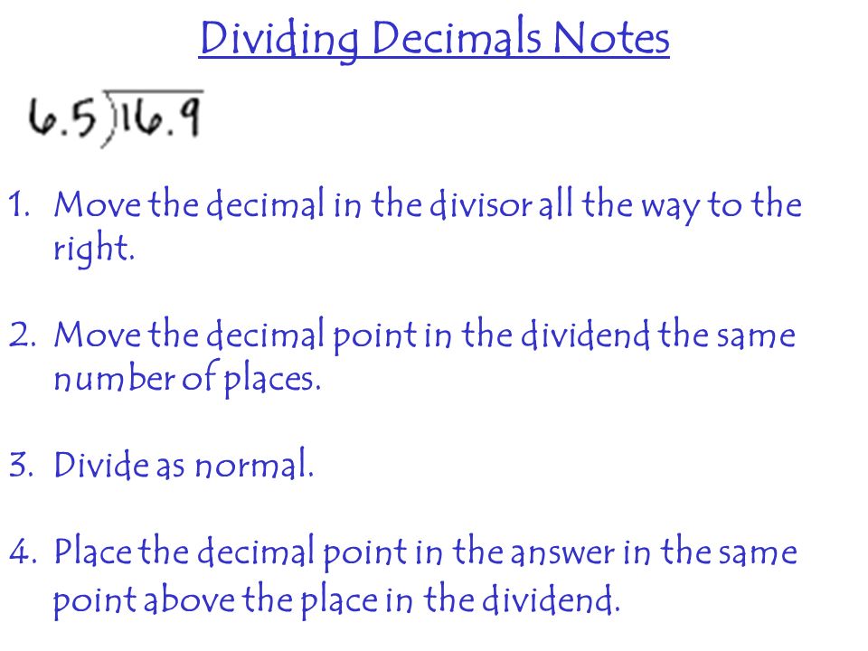 Dividing Decimals Notes