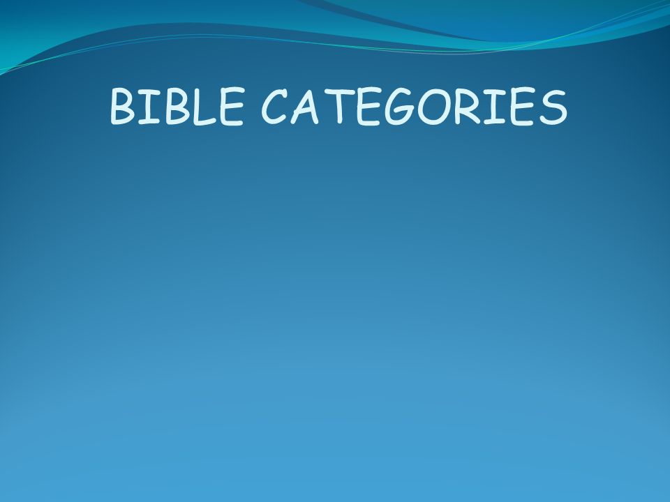 BIBLE CATEGORIES