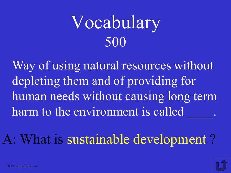 Vocabulary 500 A: What is sustainable development