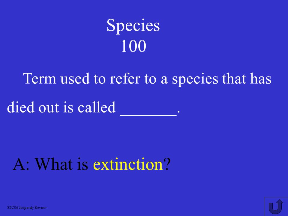 Species 100 A: What is extinction