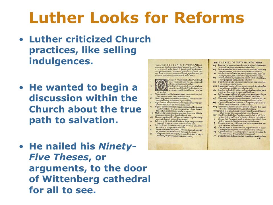 Luther Looks for Reforms