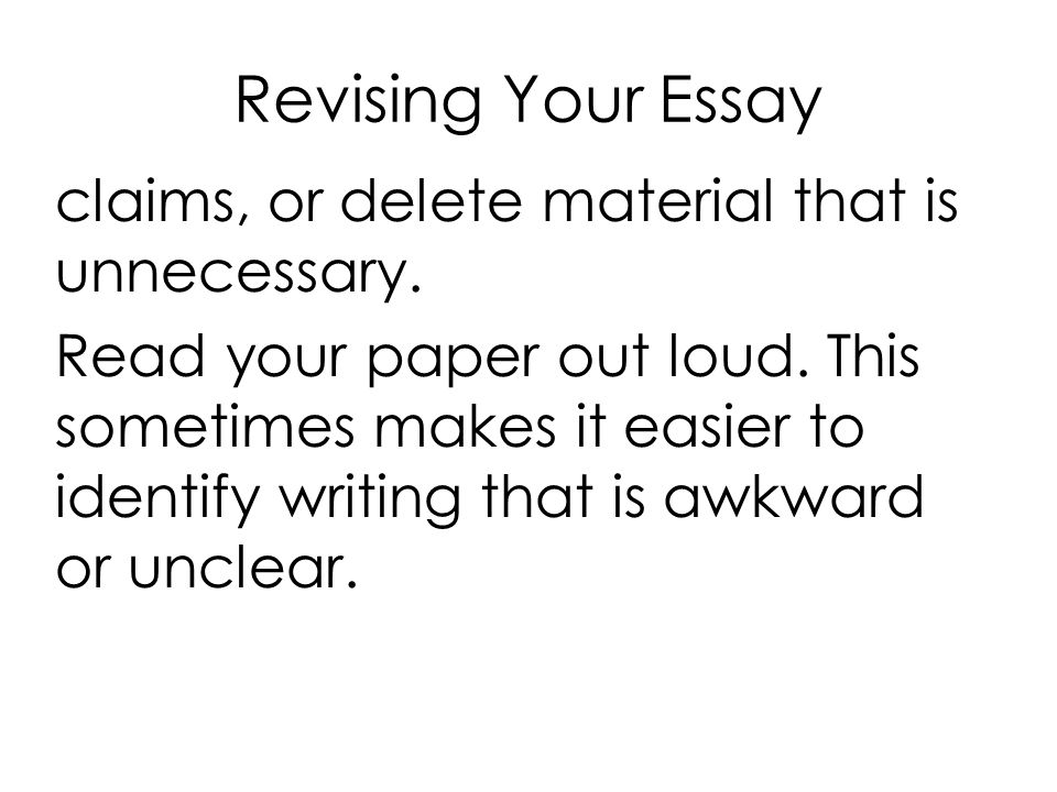 Revising Your Essay
