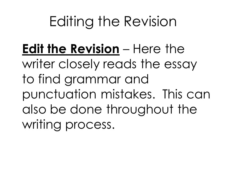 Editing the Revision