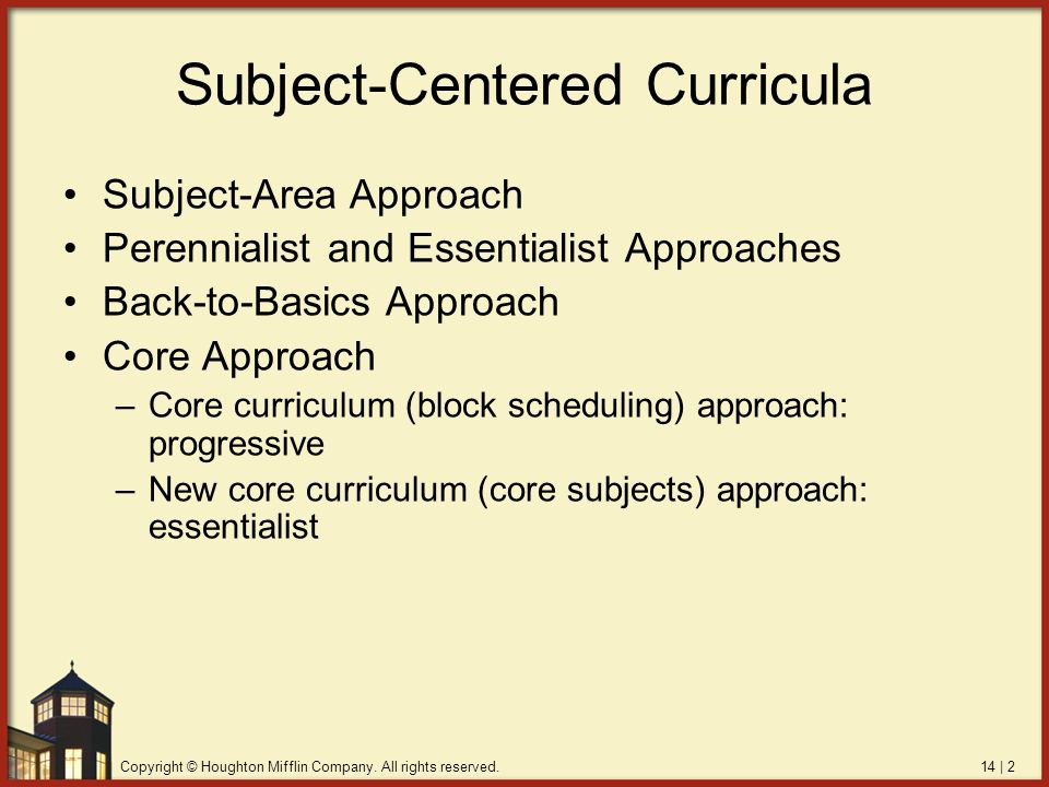 Subject-Centered Curricula
