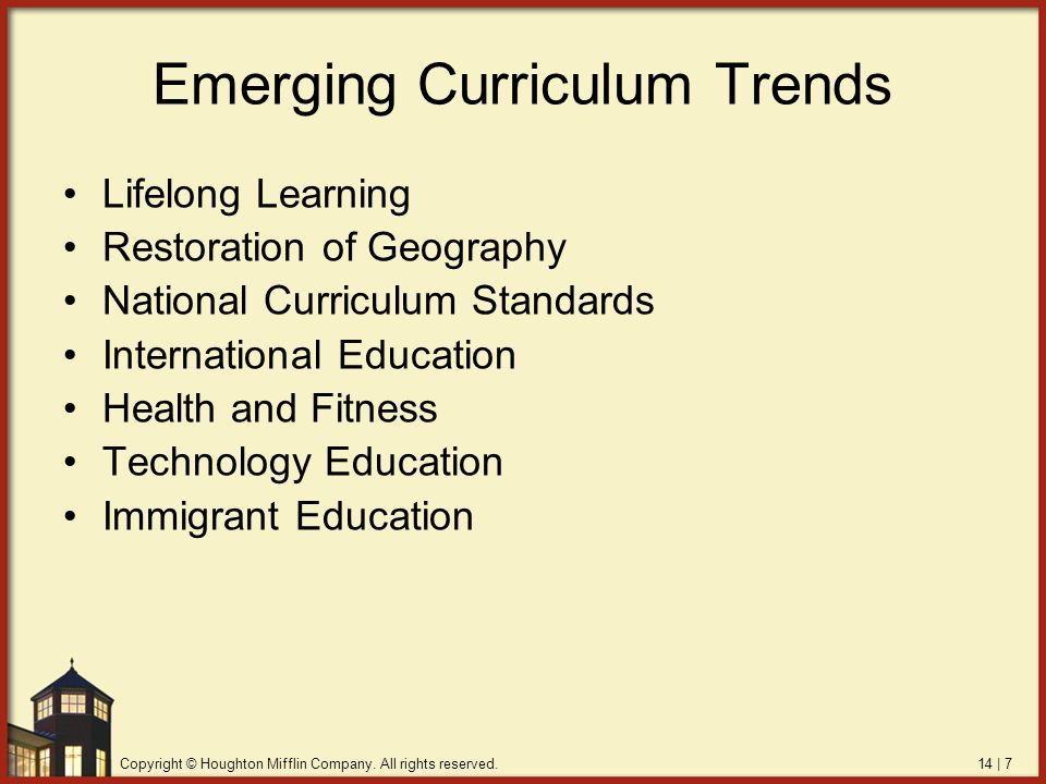 Emerging Curriculum Trends