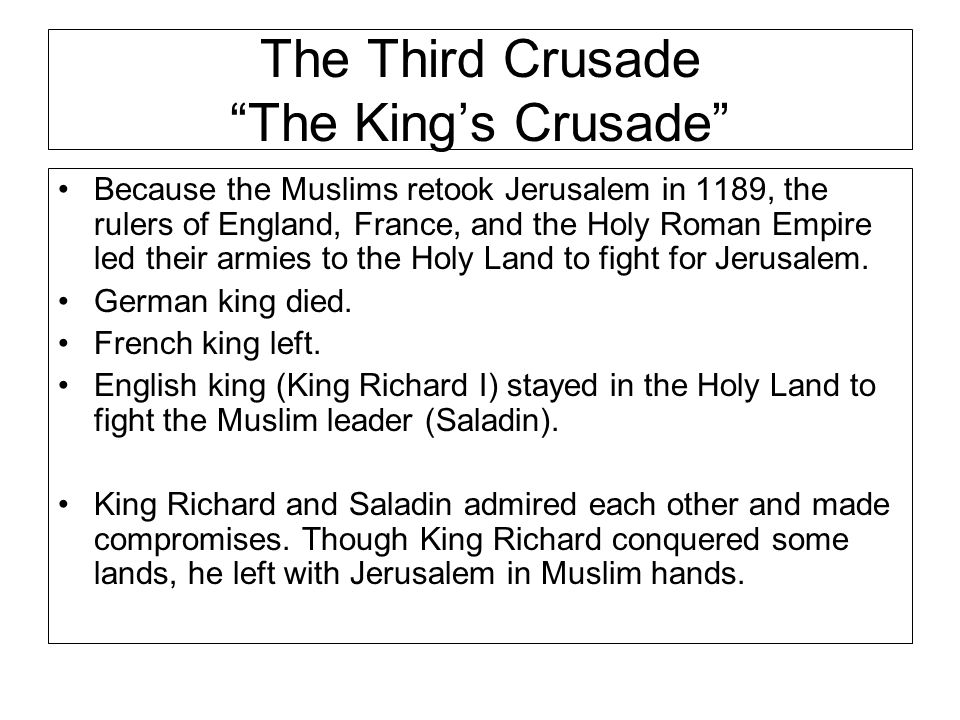The Third Crusade The King’s Crusade