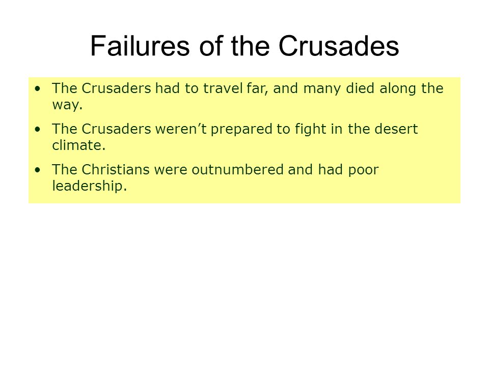 Failures of the Crusades