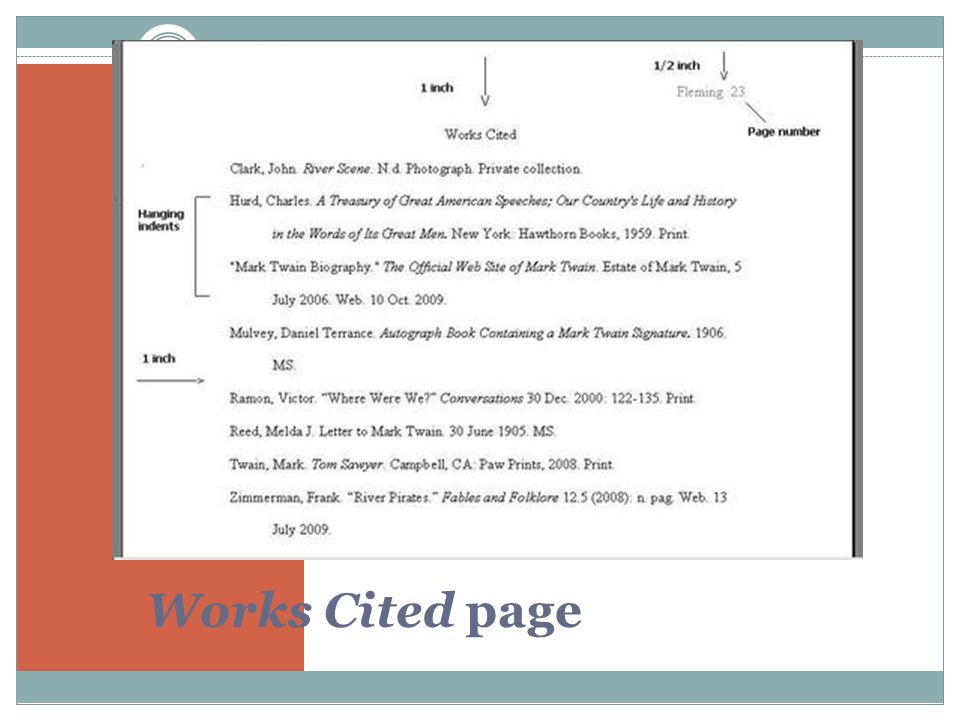 Works Cited page