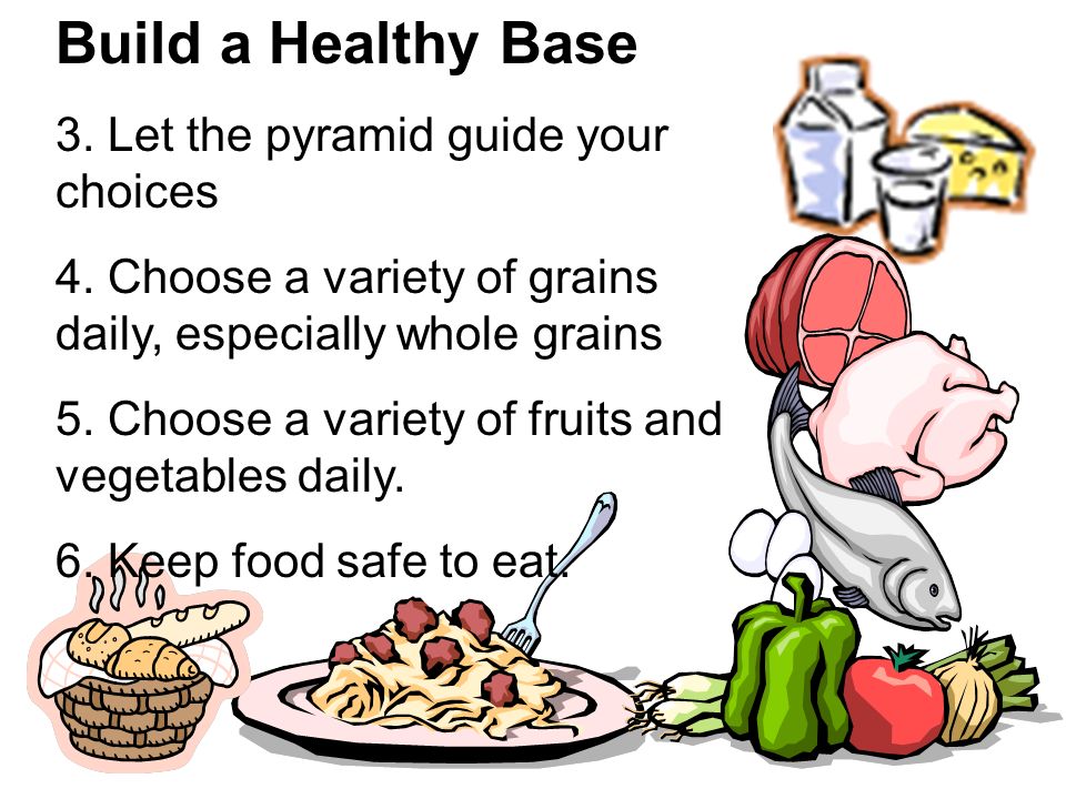 Build a Healthy Base 3. Let the pyramid guide your choices