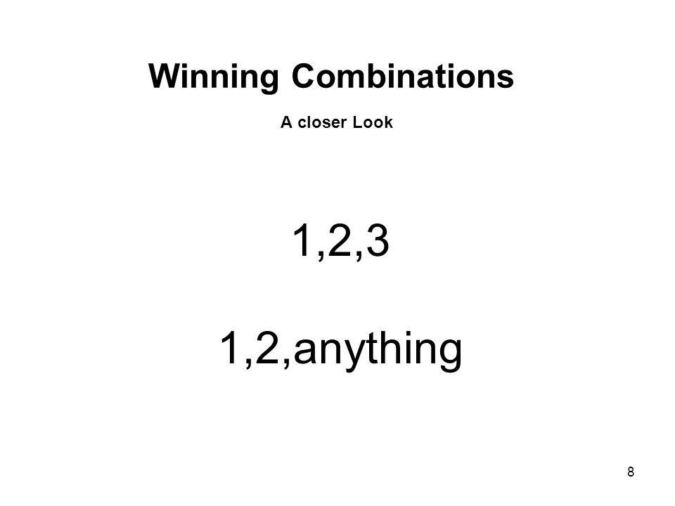 Winning Combinations A closer Look