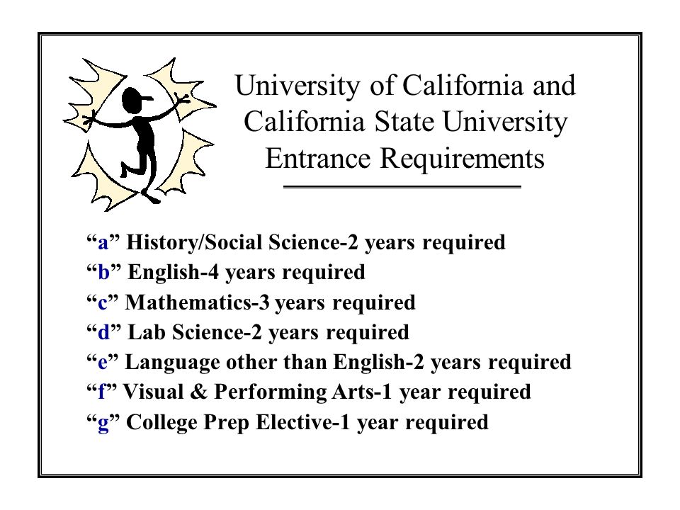 University of California and California State University Entrance Requirements