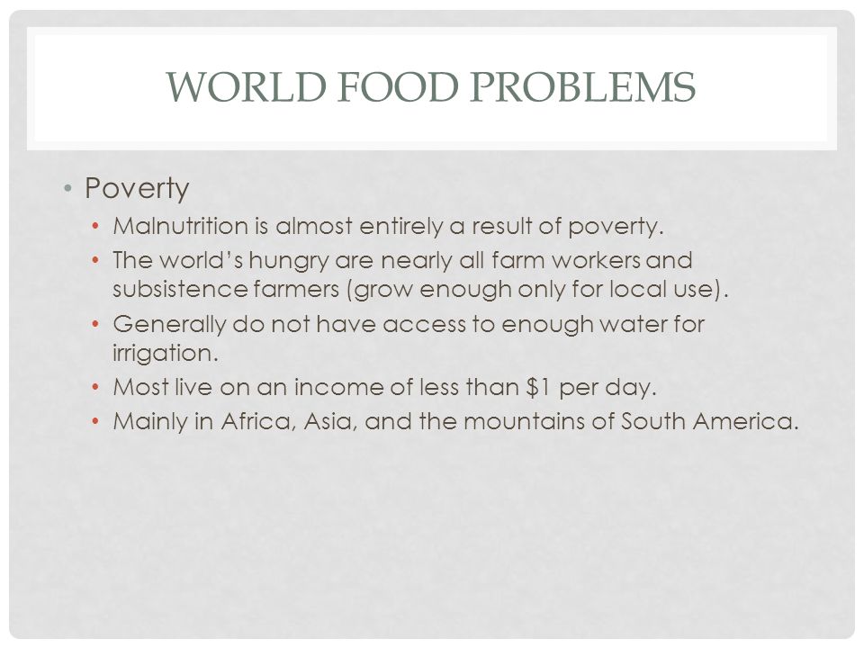 World Food Problems Poverty
