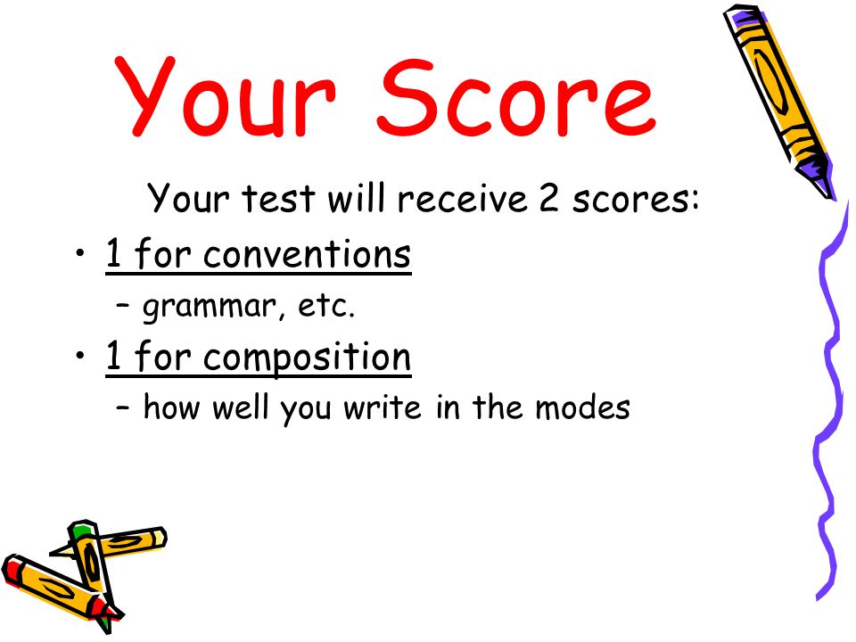 Your test will receive 2 scores:
