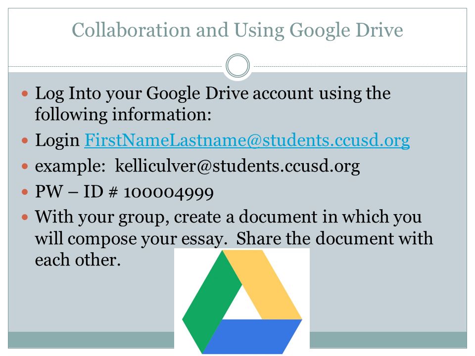 Collaboration and Using Google Drive