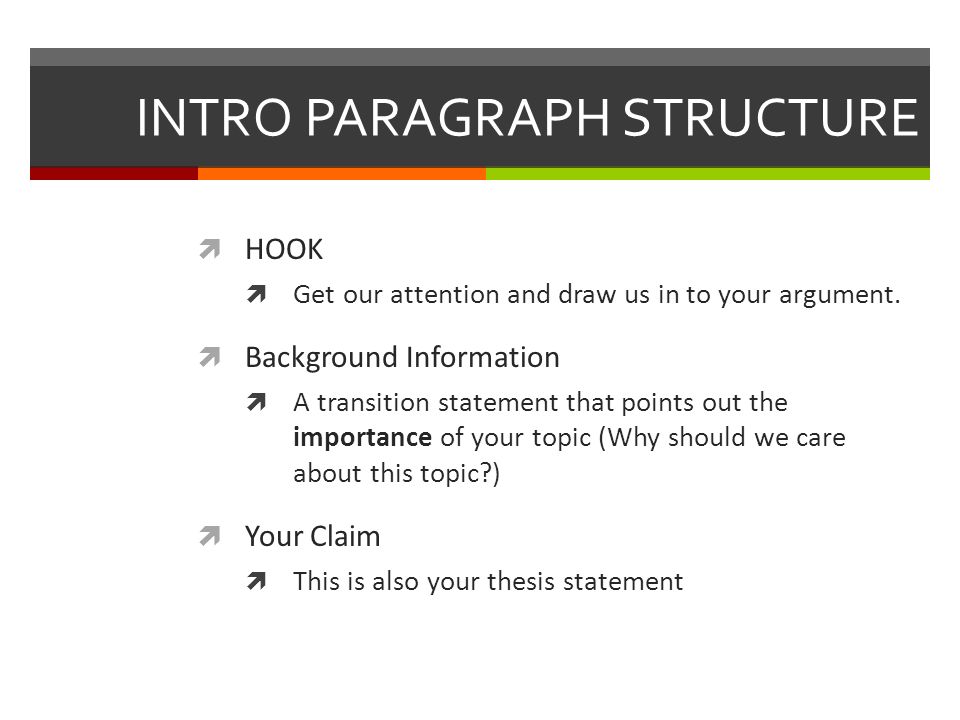 INTRO PARAGRAPH STRUCTURE