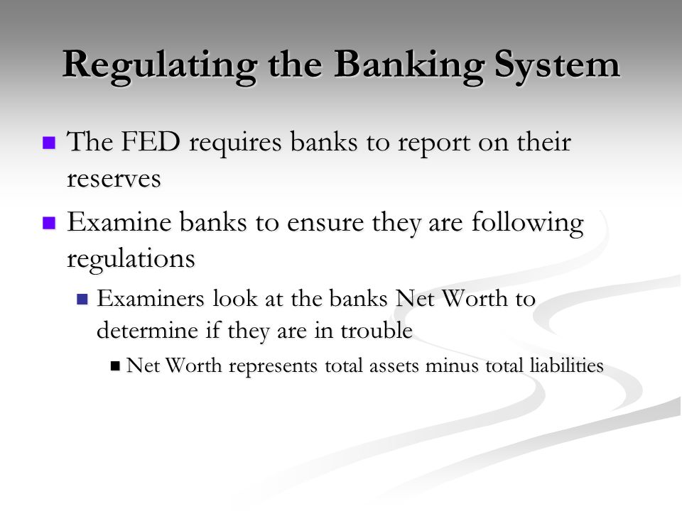 Regulating the Banking System