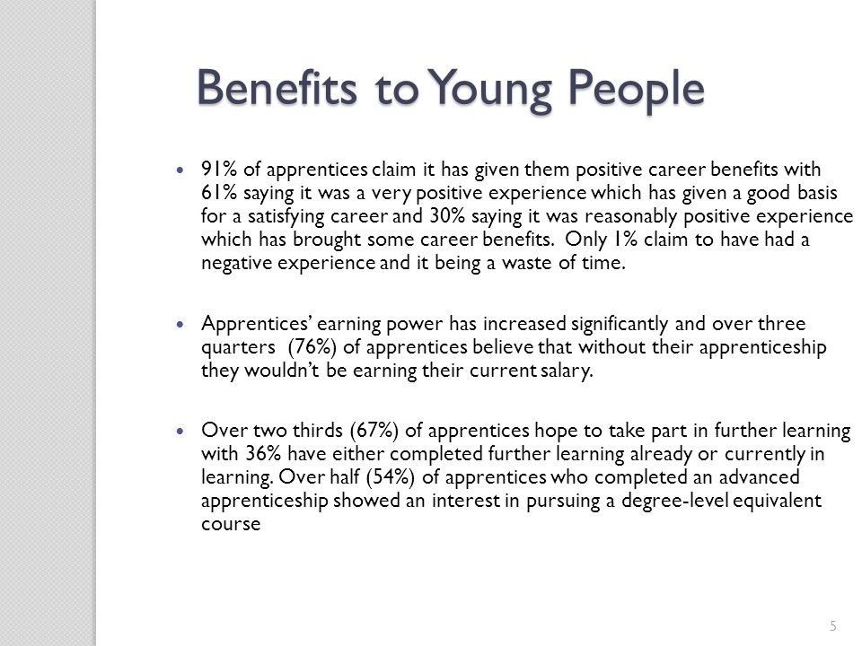 Benefits to Young People