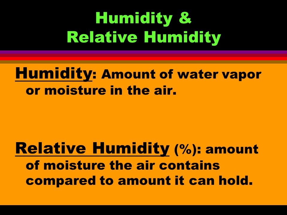 Humidity & Relative Humidity