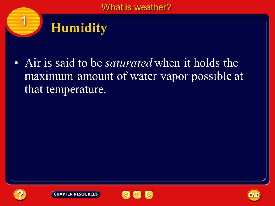What is weather. 1. Humidity.