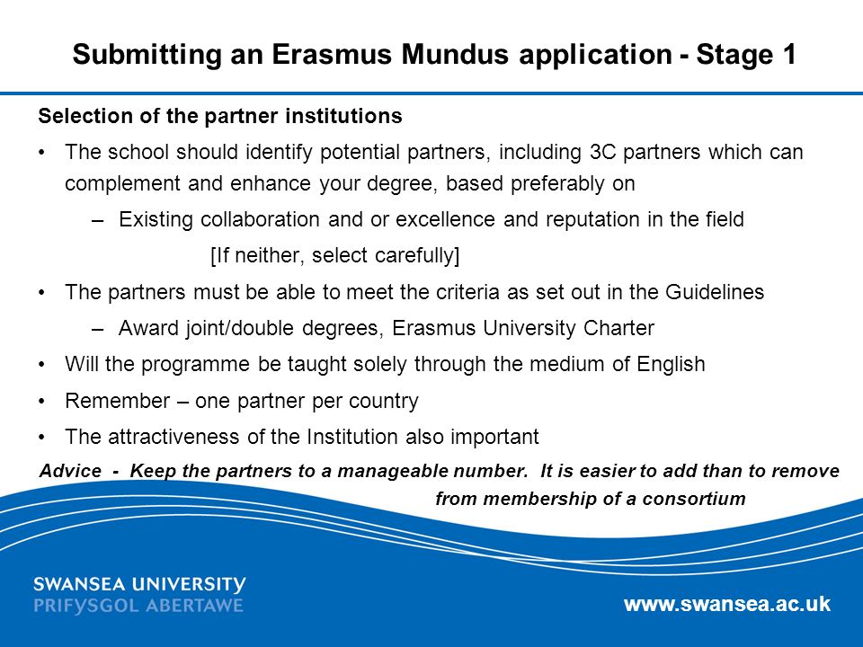 Submitting an Erasmus Mundus application - Stage 1